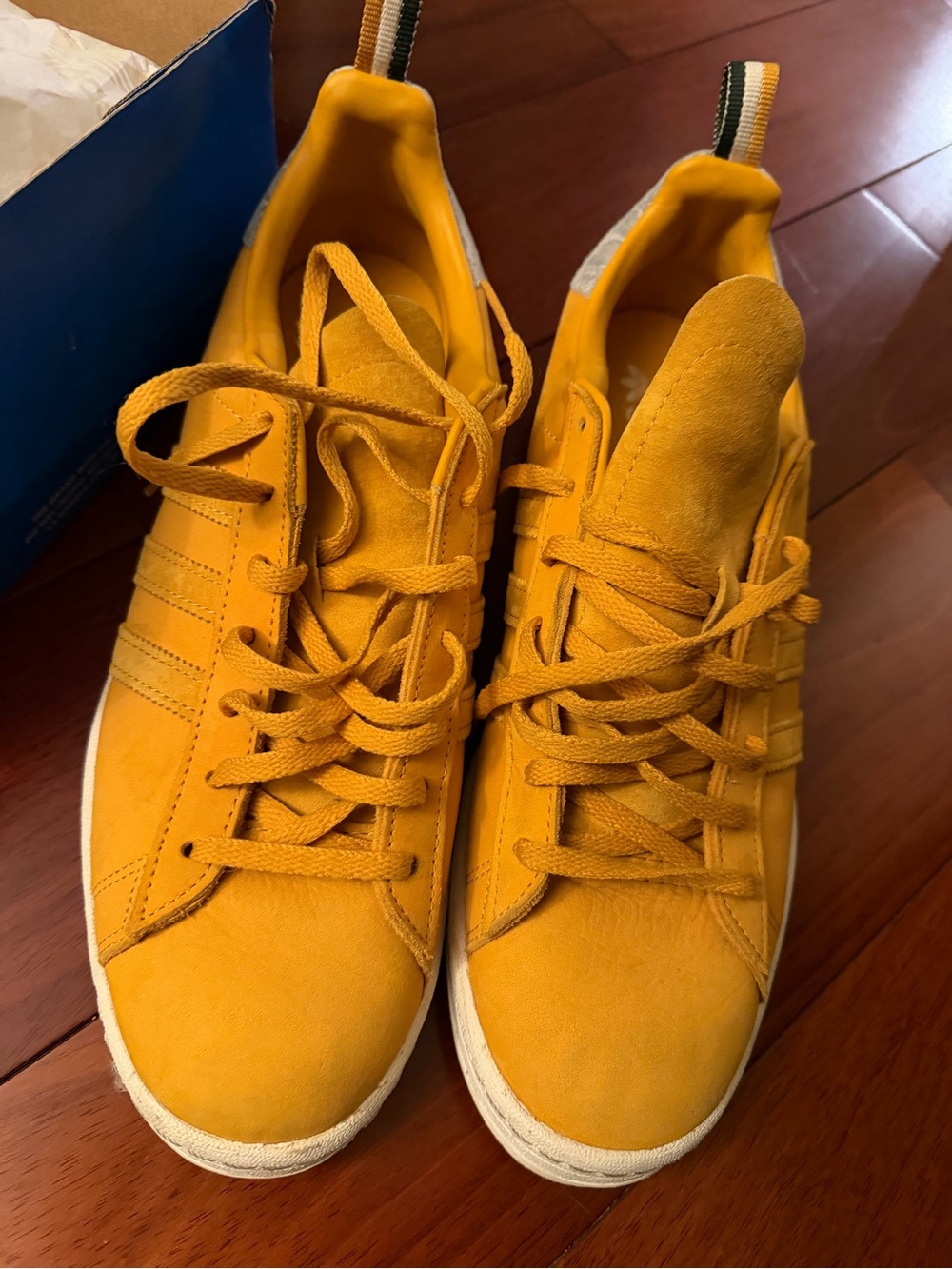 adidas Men’s Mustard Yellow Suede Low-Top Sneakers